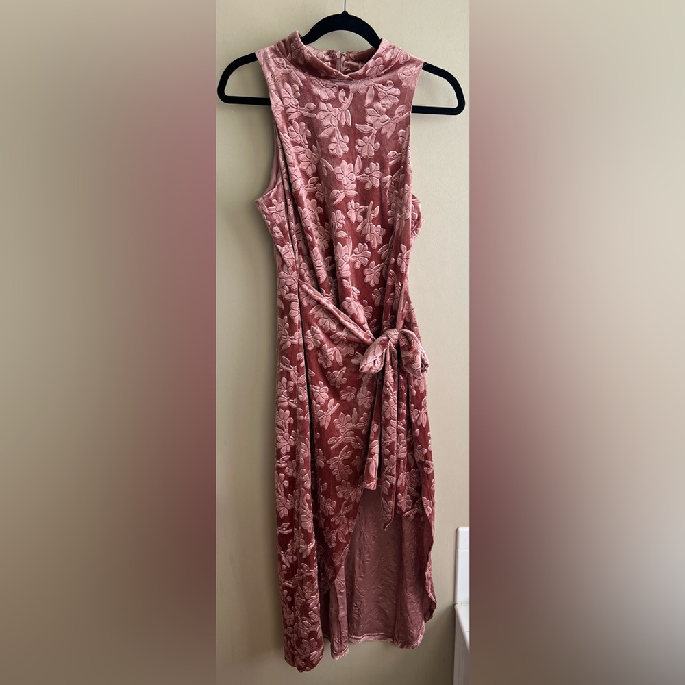 Lulu's Pink Floral Wrap Dress